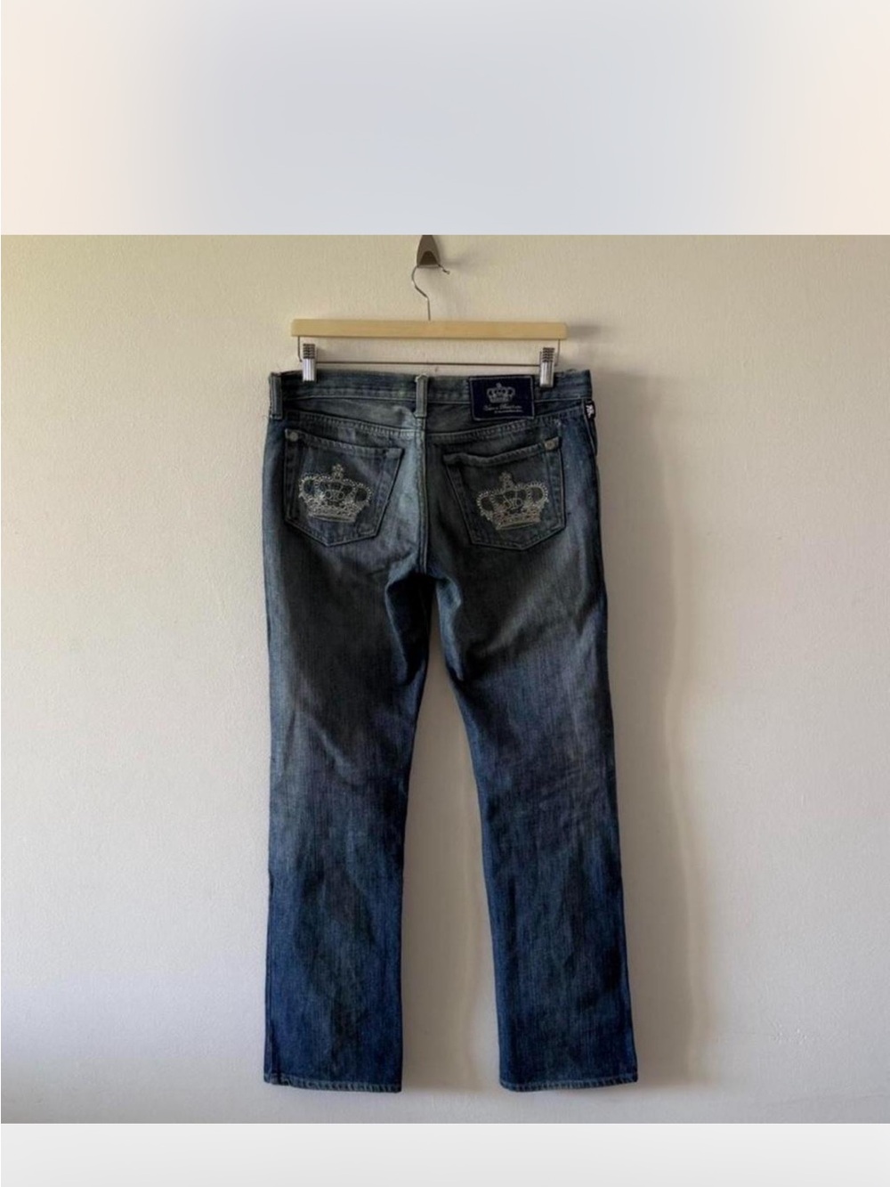 Victoria Beckham Rock & Republic Jeans w/Crowns Clad w/Swarovski Crystals 34 - Picture 2 of 5